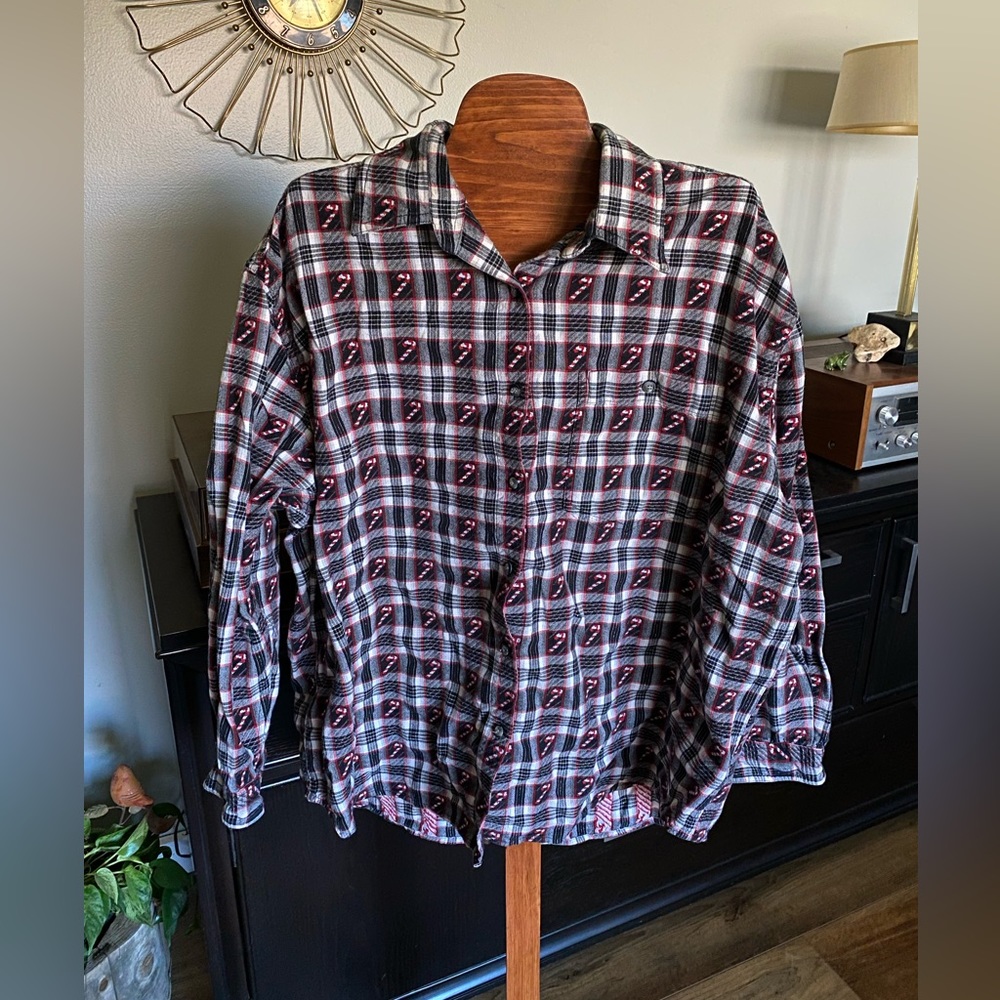 Vintage‎ Candy Cane Flannel Shirt